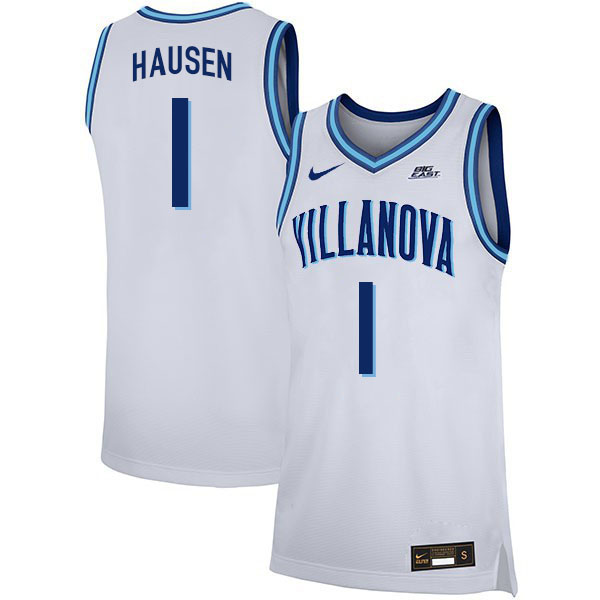 Men #1 Brendan Hausen Willanova Wildcats College 2022-23 Basketball Stitched Jerseys Sale-White